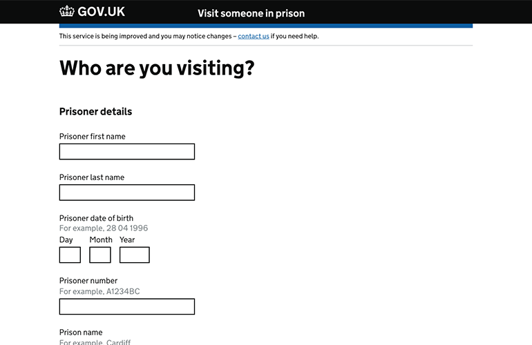 Ministry of Justice - Prison Visits